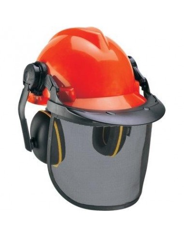 VISIERA RETE METALLO + ELMETTO + CUFFIA EINHELL