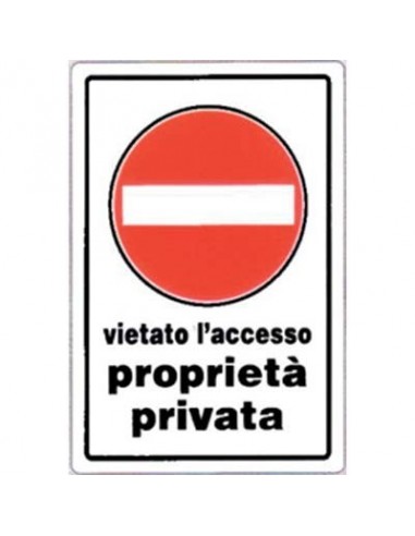 TARGA SEGNALETICA DIVIETO ACCESSO PROPRIETA PRIV