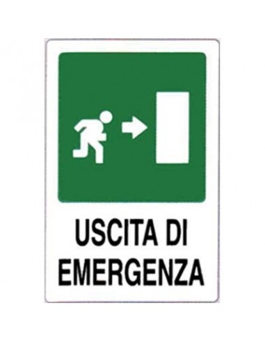 TARGA SEGNALETICA USCITA EMERGENZA DX