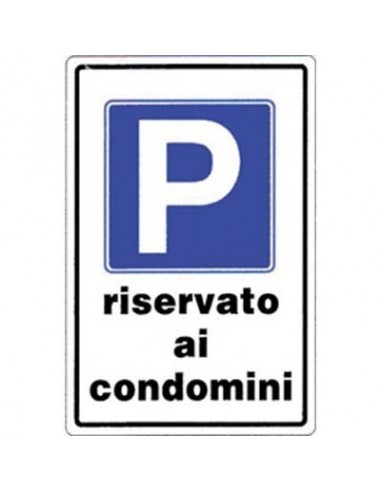 TARGA SEGNALETICA PARCHEGGIO RISERVATO CONDOMINI