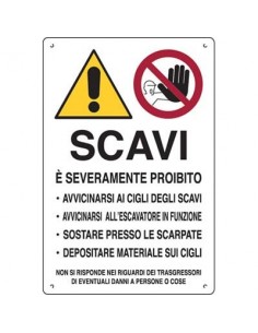 TARGA SEGNALETICA ATTENZIONE SCAVI