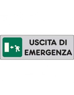 TARGA SEGNALETICA ADESIVA USCITA EMERGENZA SX
