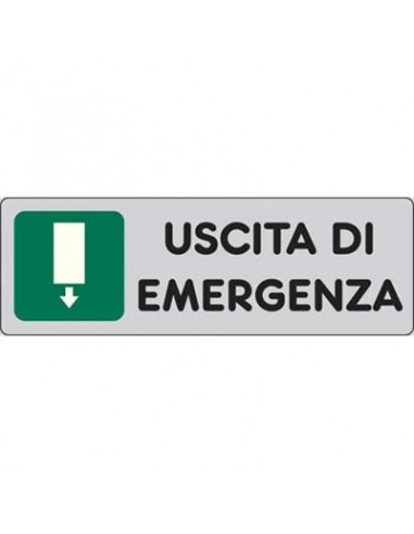 TARGA SEGNALETICA ADESIVA USCITA EMERGENZA