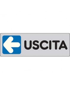 TARGA SEGNALETICA ADESIVA USCITA SX