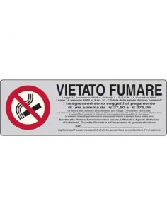 TARGA SEGNALETICA ADESIVA VIETATO FUMARE