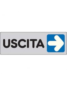 TARGA SEGNALETICA ADESIVA USCITA DX