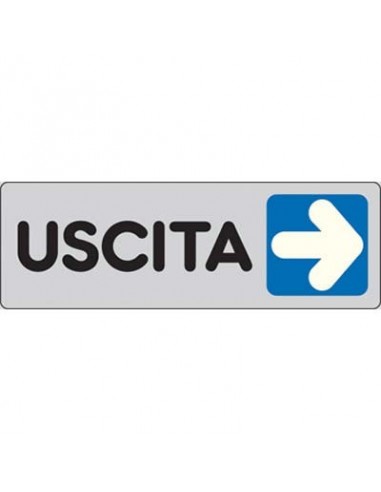 TARGA SEGNALETICA ADESIVA USCITA DX