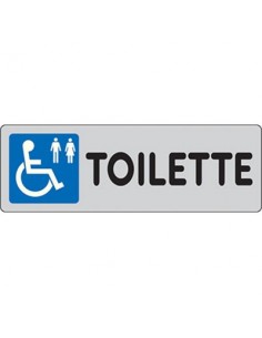 TARGA SEGNALETICA ADESIVA TOILETTE DISABILI