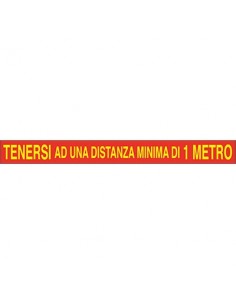 TARGA SEGNALETICA COVID ADESIVA TENERSI A DISTANZA