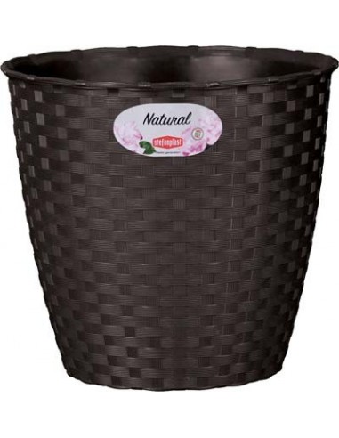 VASO RATTAN TONDO NATURAL STEFANPLAST