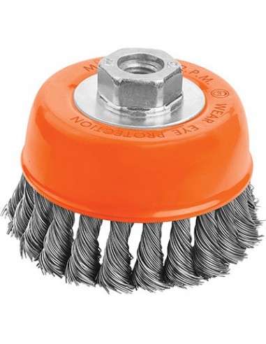 SPAZZOLA ACCIAIO RITORTO A TAZZA + FIL 7701 WOKIN