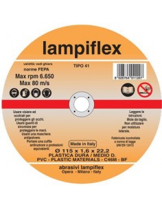 DISCO ABRASIVO TAGLIO PVC LAMPIFLEX
