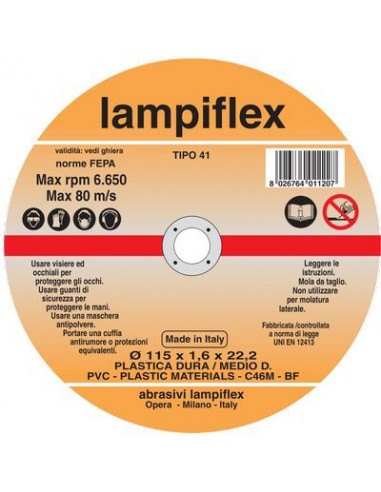 DISCO ABRASIVO TAGLIO PVC LAMPIFLEX