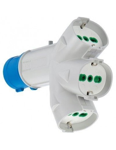 ADATTATORE TRIPLO SPINA BLU-16A+3 SCHUKO FME