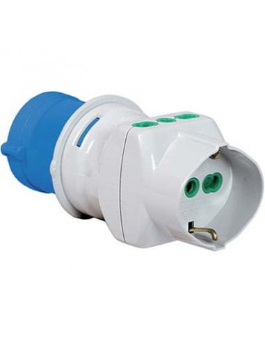 ADATTATORE TRIPLO SPINA BLU-16A+SCHUKO FME