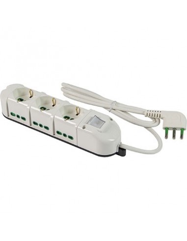 MULTIPRESA BIPASSO + SCHUKO + INT.LUM RETAIL FME