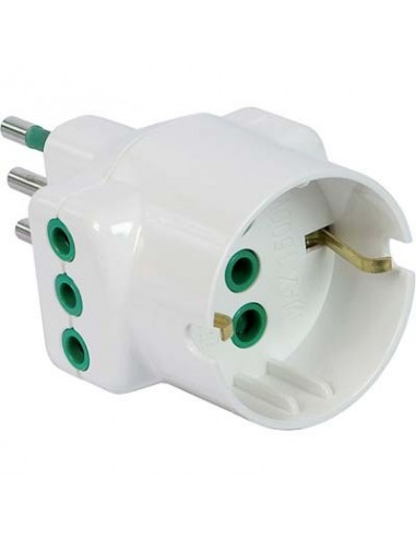 ADATTATORE TRIPLO 10A-10A+SCHUKO GARANTI