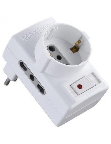 ADATTATORE TRIPLO 10A-16A+SCHUKO ELECTRALINE