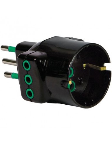 ADATTATORE TRIPLO 16A- 16A BIPASSO +SCHUKO GARANTI