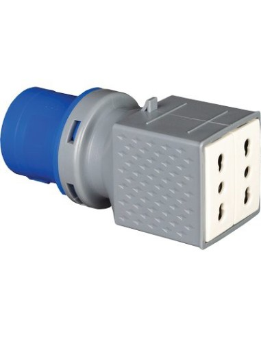 ADATTATORE SPINA BLU-16A BIPASSO DOPPIA 77000 VB