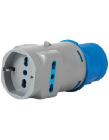 ADATTATORE TRIPLO SPINA BLU-16A+SCHUKO 73100 VB