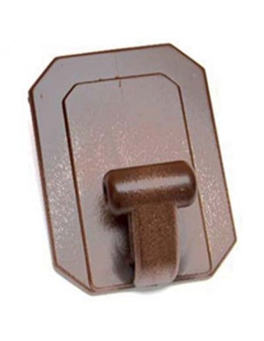 GANCIO ADESIVO PLASTICA MARRONE CFPZ 25