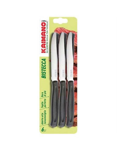 COLTELLO BISTECCA DINAMIK KAIMANO MANICO PLT NERO/INOX CM 11,5 CFPZ 6