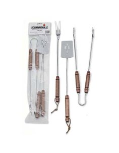 POSATE BARBECUE BASIC INOX/LEGNO CFPZ 3 CM 55