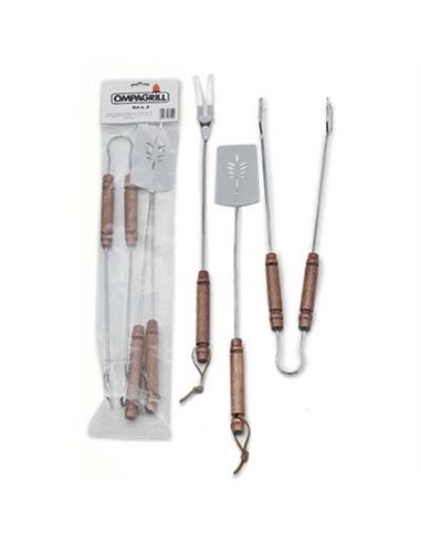 POSATE BARBECUE BASIC INOX/LEGNO CFPZ 3 CM 55