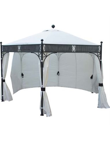 GAZEBO EXAGON DOMUS ACCIAIO/POLY BEIGE MT 2X2X2