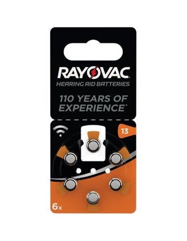 PILA APPARECCHIO ACUSTICO RAYOVAC 13 VARTA ARANCIO CFPZ 6