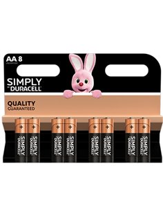 PILA STILO AA SIMPLY DURACELL ALCALINA VOLT 1,5 CFPZ 8