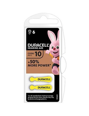 PILA APPARECCHIO ACUSTICO EASY TAB 10 DURACELL GIALLO CFPZ 6
