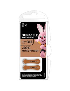 PILA APPARECCHIO ACUSTICO EASY TAB 312 DURACELL MARRONE CFPZ 6