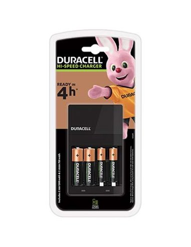CARICATORE PILA RICARICABILE CEF14 DURACELL + 2XSTILO AA + 2XMINI STILO AAA MIN 45HR 4