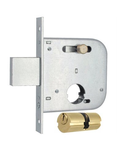 SERRATURA CANCELLO INFILARE 139 MG B.Q ZINC F.MM 20 F.TONDO M2+SCR+POM E.MM 50 CFPZ2