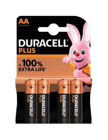 PILA STILO AA PLUS100 POWER DURACELL ALCALINA VOLT 1,5 CFPZ 4