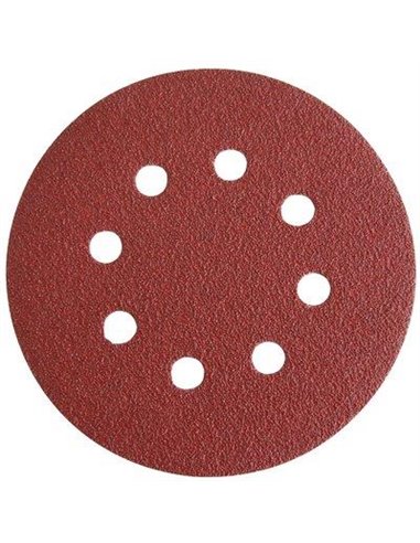 DISCO ABRASIVO FIBRATO VELCRATO 8 FORI IMPERIAL MM 115X22,2 GRANA  80 CFPZ 6