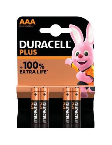 PILA MINI STILO AAA PLUS100 POWER DURACELL ALCALINA VOLT 1,5 CFPZ 4