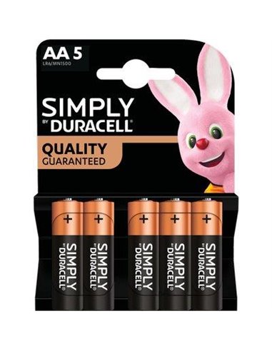 PILA STILO AA SIMPLY DURACELL ALCALINA VOLT 1,5 CFPZ 5