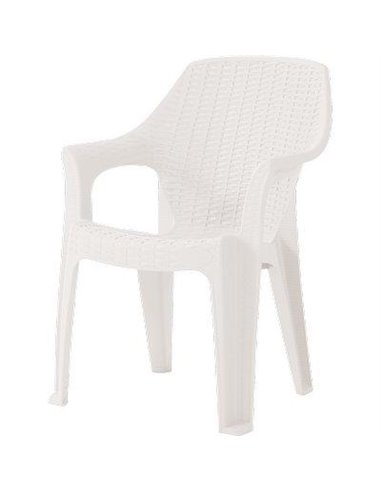 SEDIA RATTAN THERA + BRACCIOLI DOMUS PP BIANCO CM 58X75 H.CM 86