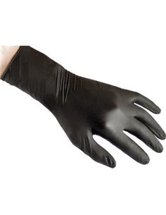 GUANTO NITRILE MONOUSO NERO MANICHETTA LUNGA GR 7,7 AQL 1,5 SENZA POLVERE CFPZ 50 XL