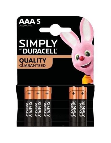 PILA MINI STILO AAA SIMPLY DURACELL ALCALINA VOLT 1,5 CFPZ 5