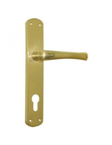 MANIGLIA RIO PLACCA FORO SAGOMATO OTTONE LUCIDO Q8 I.MM 90 CFPZ 2