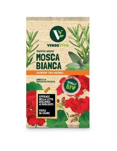 TRAPPOLA CROMOTROPICA MOSCA BIANCA ADESIVA KOLLANT CM 40X25 CFPZ 10
