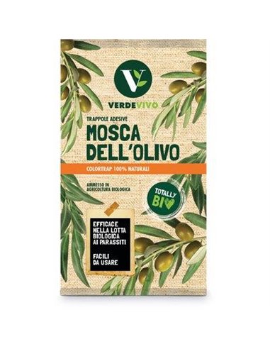 TRAPPOLA CROMOTROPICA MOSCA OLIVO ADESIVA KOLLANT CM 40X25 CFPZ 3