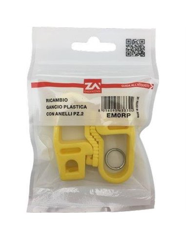 GANCIO PLASTICA X CORDA ELASTICA MM 6/8 CFPZ 2