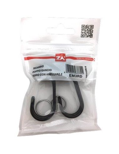 GANCIO METALLO DOPPIO X CORDA ELASTICA MM 6/8 CFPZ 2
