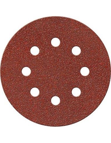 DISCO ABRASIVO FIBRATO VELCRATO 8 FORI IMPERIAL MM 125X22,2 GRANA  60 CFPZ  50