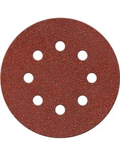 DISCO ABRASIVO FIBRATO VELCRATO 8 FORI IMPERIAL MM 125X22,2 GRANA 240 CFPZ 100
